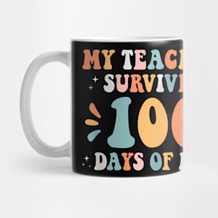 My Teacher Survived 100 Days Of Me 100 School Days Mug